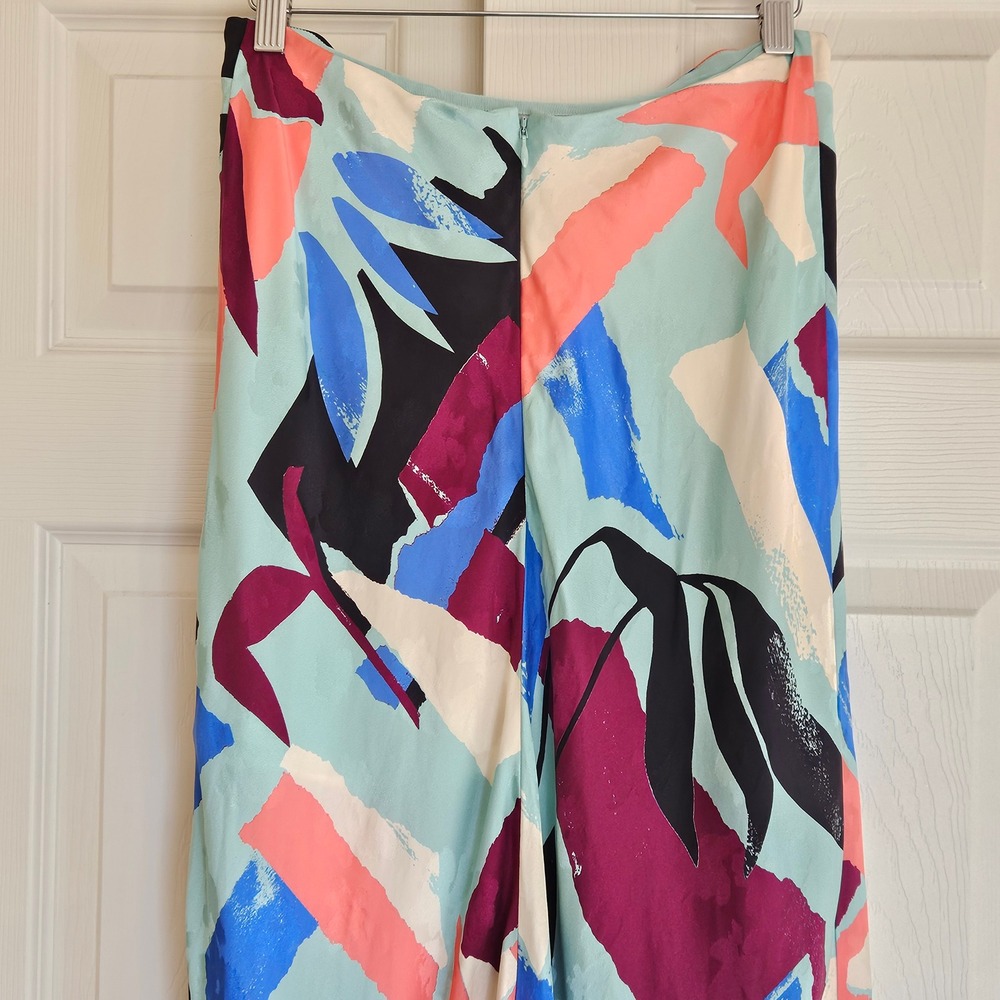 TANYA‎ TAYLOR Kiarah Silk Midi Skirt Size US 6 Bright Colorful - Picture 9 of 10